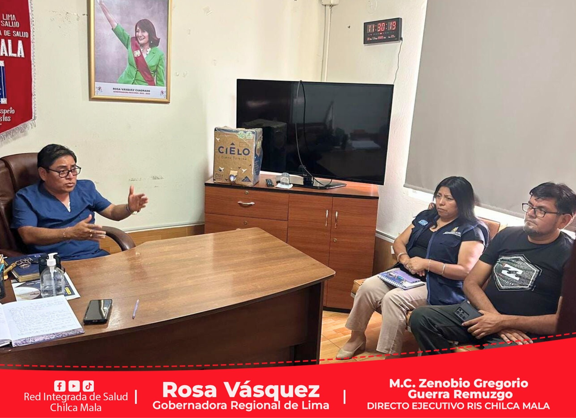 Director Ejecutivo de la RIS Chilca Mala sostiene reunión de coordinación con su equipo de gestión.