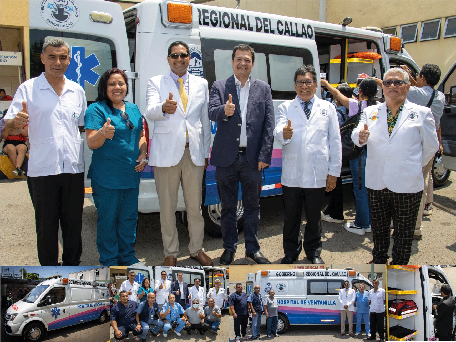 

En en el marco de una ceremonia especial, se llevó a cabo la entrega de una nueva ambulancia para nuestro hospital. Este importante evento contó con la presencia de destacadas autoridades, como el Dr. Roberto Espinoza Atoche, Director Regional de Salud del Callao, el Gerente General del Gobierno Regional de Callao, Sr. César Camacho Caballero, y nuestro director, el Dr. Guillermo Huatuco Collantes. 

El acto de entrega del vehículo contó con la presencia de importantes autoridades del distrito quienes aplaudieron este importante avance que permitirá una respuesta más rápida y eficiente para el traslado de pacientes, fortaleciendo nuestro compromiso con la salud y el bienestar de la comunidad. Cabe destacar, que se trata de una ambulancia urbana tipo 2 entregada por el Director Regional de Salud del Callao,  quien con el respaldo del Gobernador Regional del Callao, Ciro Castillo Rojo Salas reafirma la preocupación de la autoridad regional por brindar una atención en salud de calidad ara los chalacos. 
