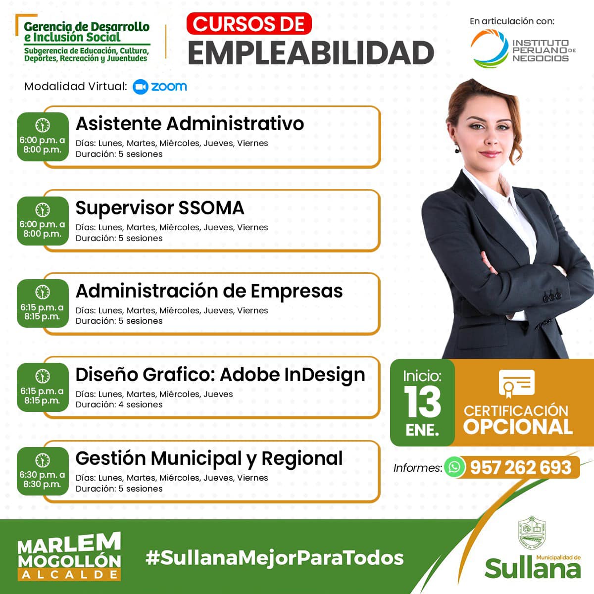 Invitación a cursos de empleabilidad