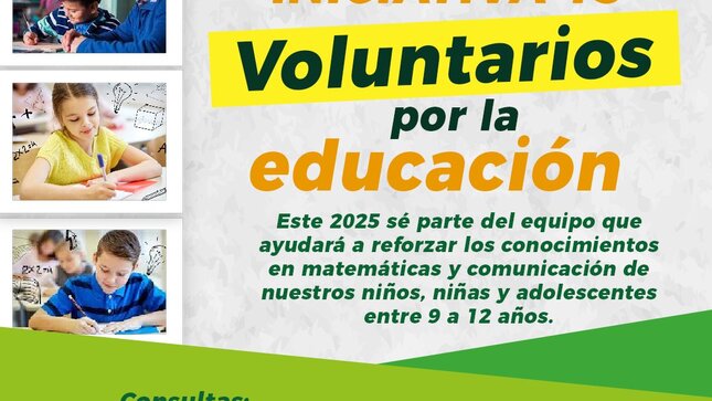 ¡𝐔́𝐧𝐞𝐭𝐞 𝐚 𝐈𝐧𝐢𝐜𝐢𝐚𝐭𝐢𝐯𝐚 𝟏𝟓: 𝐕𝐨𝐥𝐮𝐧𝐭𝐚𝐫𝐢𝐨𝐬 𝐩𝐨𝐫 𝐥𝐚 𝐄𝐝𝐮𝐜𝐚𝐜𝐢𝐨́𝐧! 