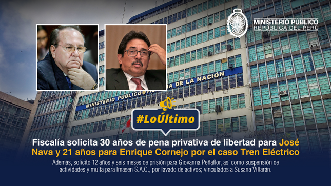 Equipo Especial Lava Jato solicita 30 años de prisión para José Nava y 21 años para Enrique Cornejo por el caso Tren Eléctrico.