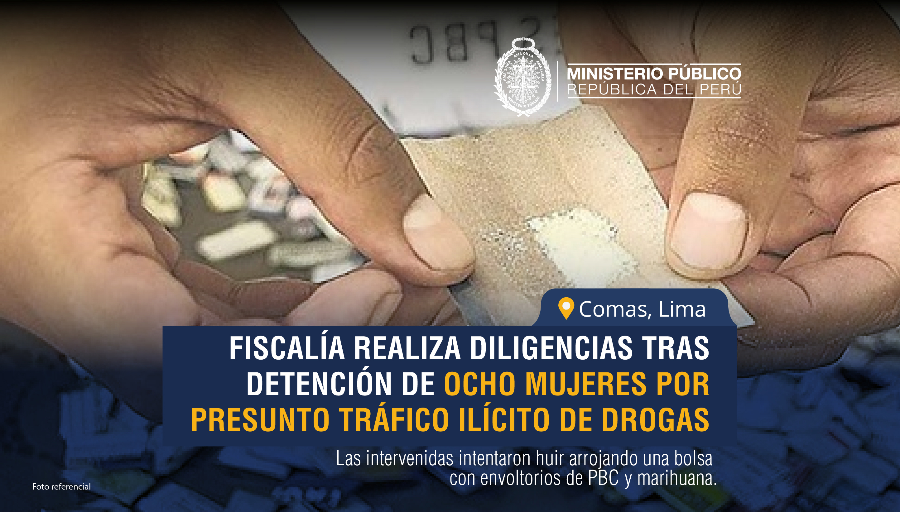 Fiscalía de Lima Norte logra la detención de ocho mujeres por presunto tráfico ilícito de drogas en Comas.
