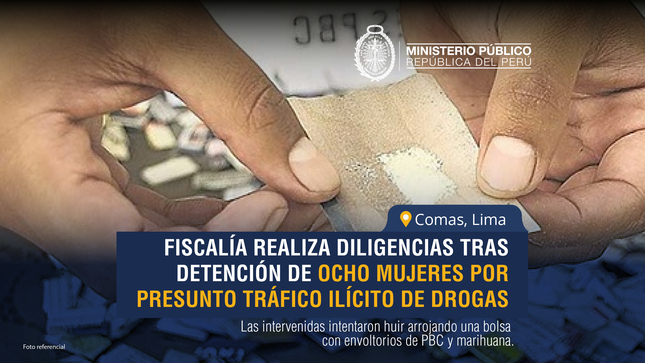 Fiscalía de Lima Norte logra la detención de ocho mujeres por presunto tráfico ilícito de drogas en Comas.