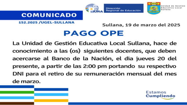 Comunicado N°152-2025