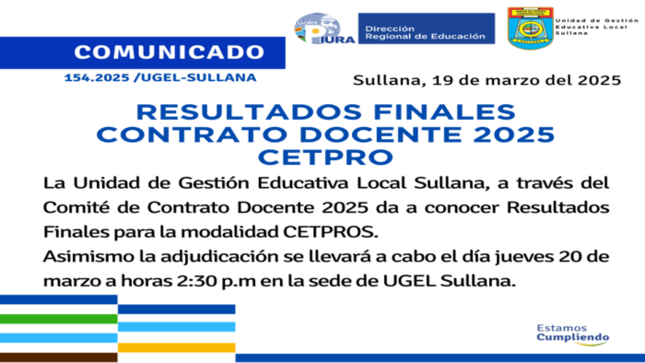 Comunicado N°154-2025