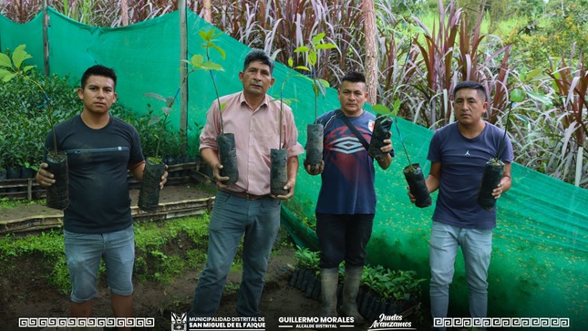 entrega de plantones al centro poblado el higuerón