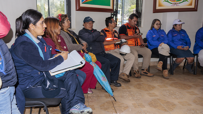 Reunión de coordinación en la Municipalidad con todas las instituciones implicadas.