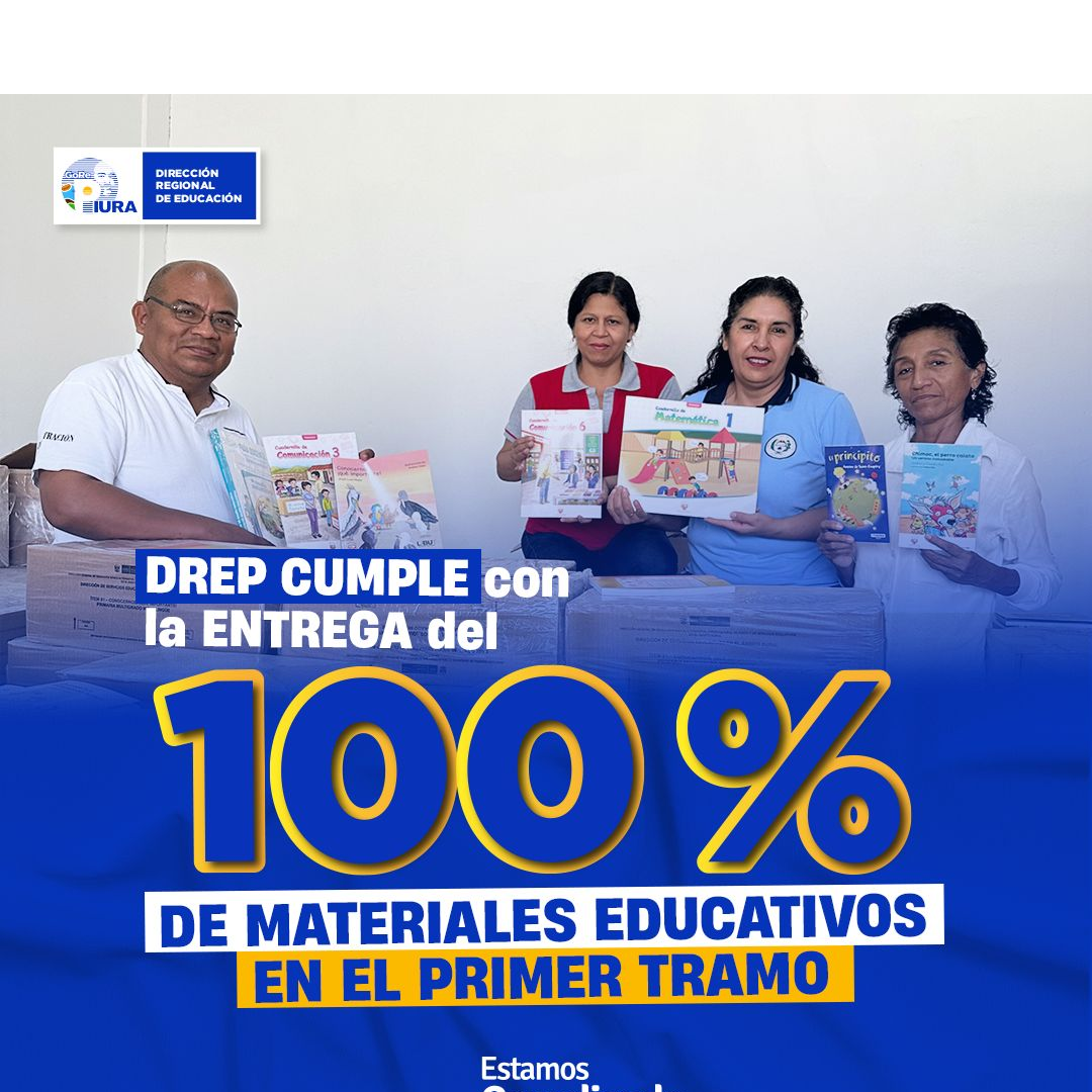 DREP CUMPLE CON LA ENTREGA DEL 100 % DE MATERIALES EDUCATIVOS EN EL PRIMER TRAMO
La Dirección Regional de Educación Piura completó la entrega del 100 % de materiales educativos en el primer tramo, asegurando que los estudiantes de la región cuenten con los recursos necesarios desde el inicio del año escolar. Esta distribución se realizó en la fecha establecida del 14 de marzo, en cumplimiento del Compromiso de Desempeño, específicamente en su Indicador 3.1, que mide el porcentaje de códigos modulares que reciben los materiales en el tiempo y forma adecuados.
El segundo tramo de distribución, con plazo hasta el 25 de abril, presenta un avance del 60 %. No obstante, en distritos en emergencia por lluvias y huaicos, como Canchaque, San Miguel de El Faique y Sapillica, el acceso restringido ha ralentizado el proceso. En Canchaque, por ejemplo, solo se ha alcanzado un 5 % de avance.
La DREP mantiene su esfuerzo para completar la entrega en toda la región, superando dificultades logísticas y ratificando su compromiso con el derecho a la educación de miles de estudiantes.