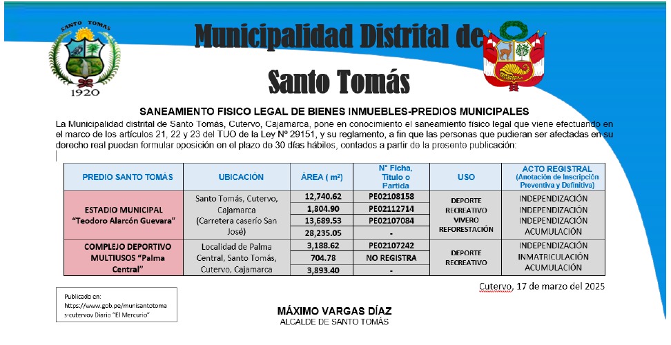 Saneamiento Físico LEGAL