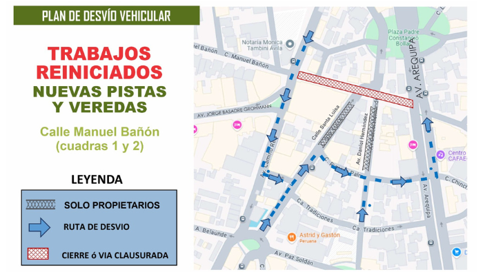 Trabajos reiniciados: Nuevas pistas y veredas