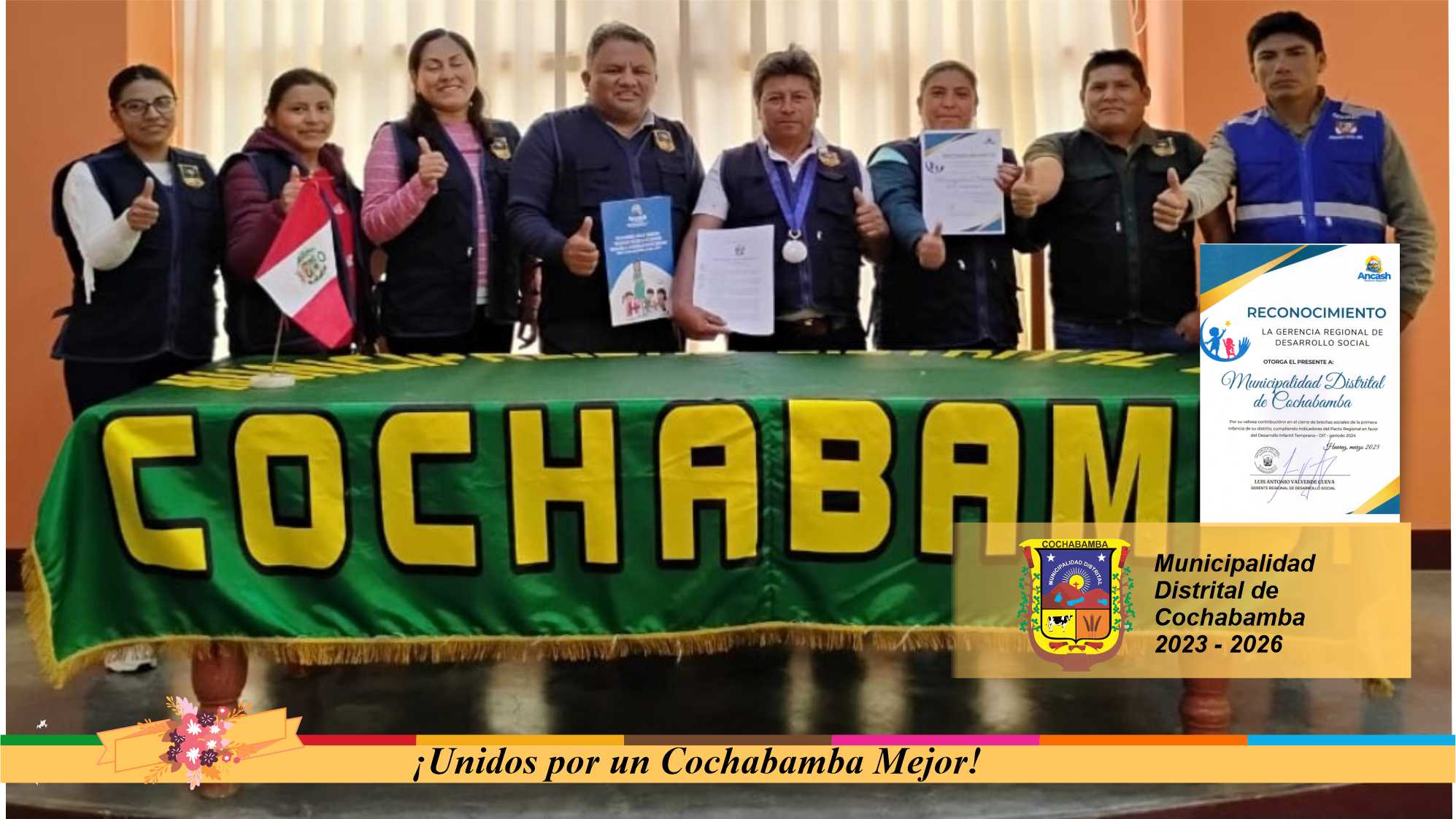 Municipalidad Distrital de Cochabamba reconocida por cumplimiento de Metas en favor a la primera Infancía
