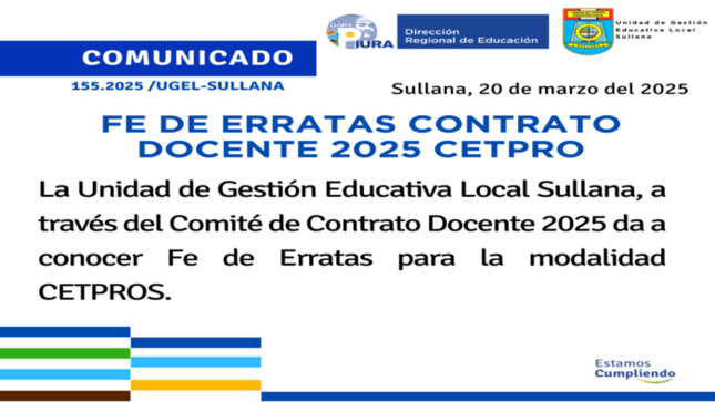 Comunicado N°155-2025