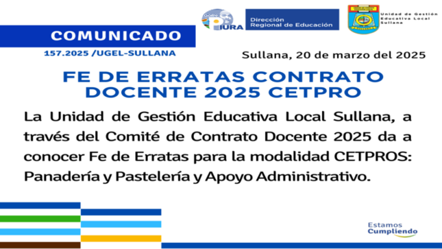 Comunicado N°157-2025