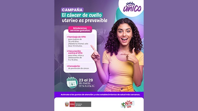 Minsa inicia mañana mega campaña gratuita de prevención de cáncer de cuello uterino a nivel nacional