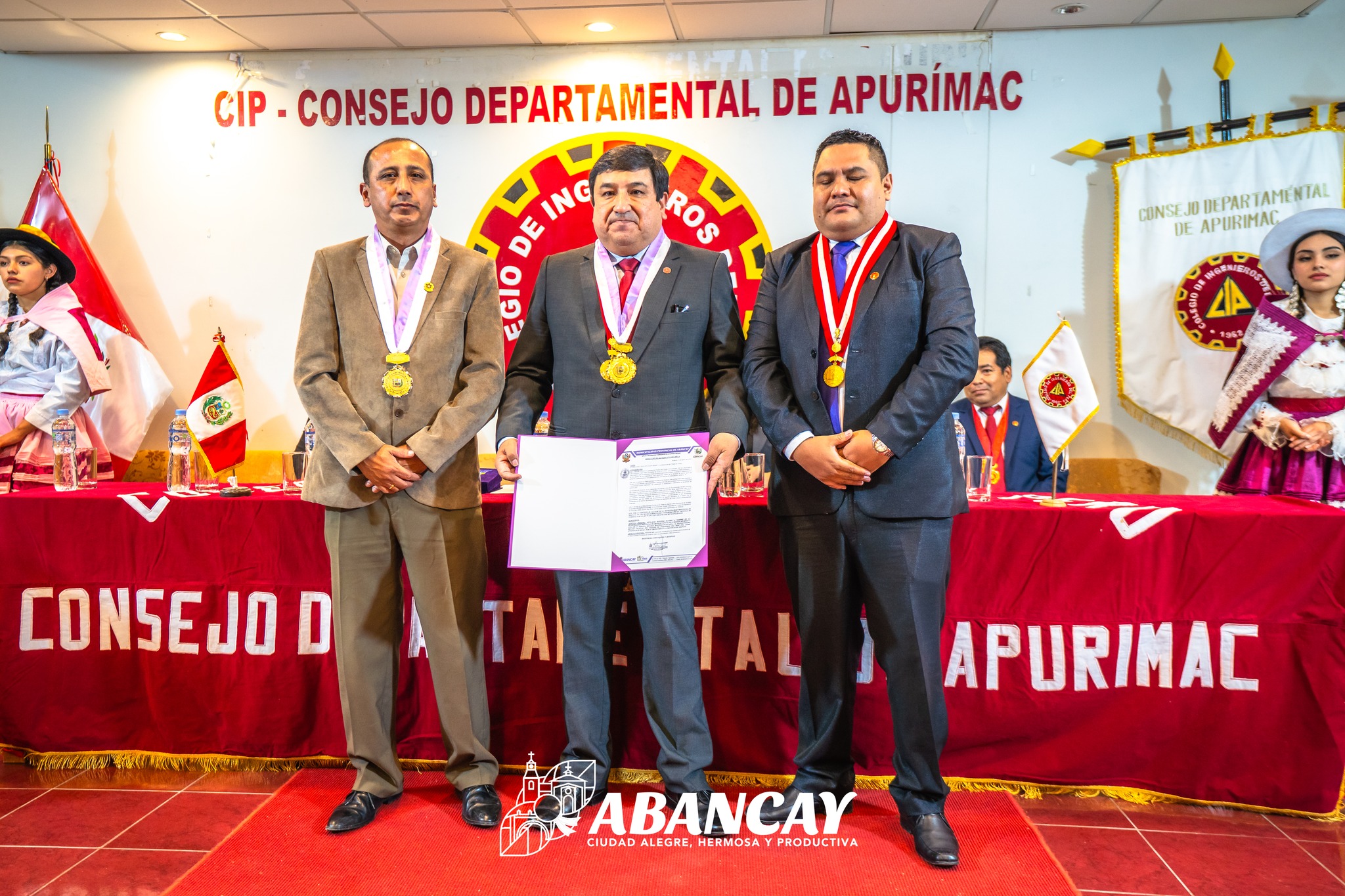 Municipalidad De Abancay Declara Huésped Ilustre Al Decano Nacional Del Colegio De Ingenieros Del Perú.