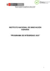 Vista preliminar de documento Programa de Integridad del Instituto Nacional de Innovación Agraria para el año 2025