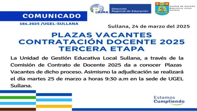 Comunicado N°164-2025
