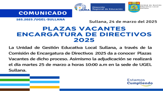 Comunicado N°165-2025