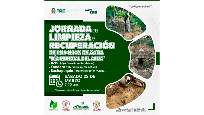 Gran jornada de limpieza y recuperaciΓ³n de los ojos de agua en el marco por el DΓa Mundial del Agua.