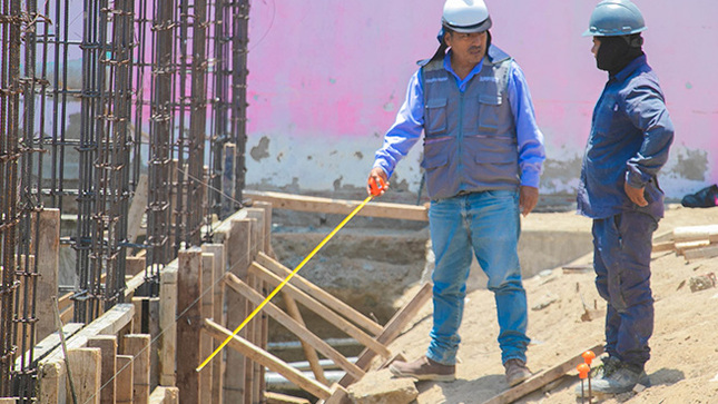 Avance de obra del mejoramiento de la infraestructura de la I.E. Santa Rosa Del A.H. Santo Domingo