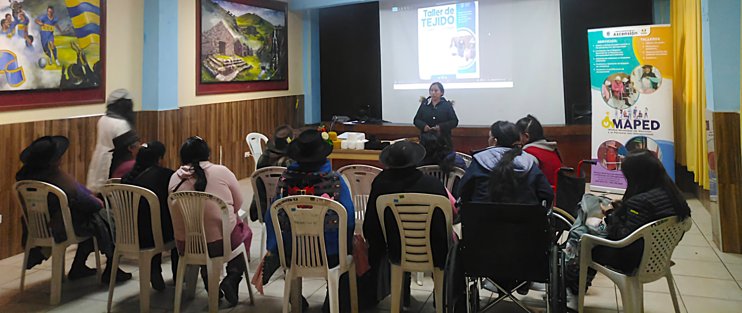Nota de prensa sobre el inicio del taller de tejido a punto con crochet y a palitos para personas con discapacidad en Ascensión.