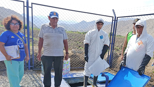 Municipalidad realizó campaña de limpieza y desinfección del sistema de agua potable de las jass en el valle Huarmey