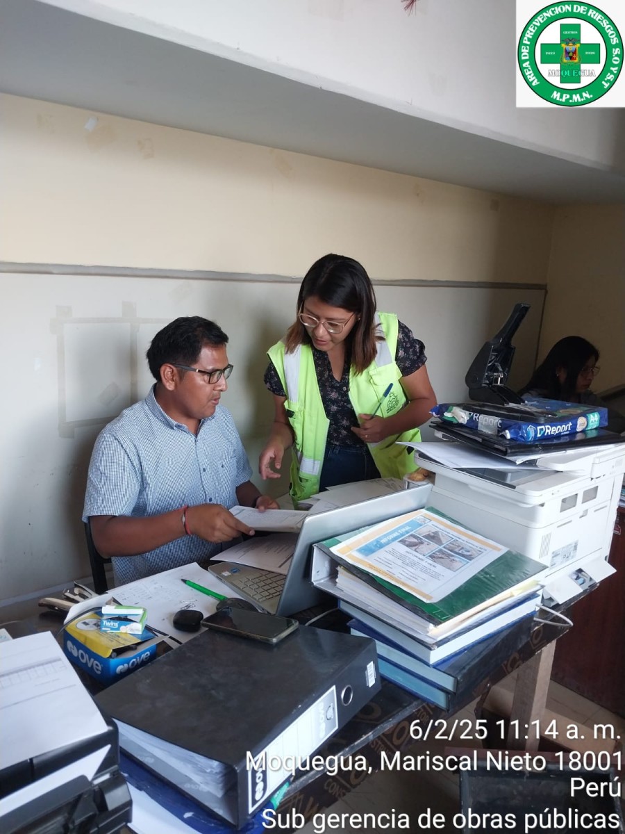 La Municipalidad Provincial Mariscal Nieto, a través de su Gerencia de Infraestructura y el Área de Prevención de Riesgos, Salud Ocupacional y Seguridad en el Trabajo, viene ejecutando acciones concretas para garantizar el bienestar de sus trabajadores.
