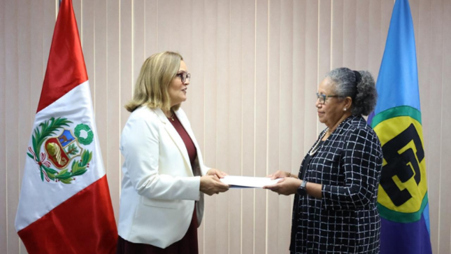 Embajadora del Perú ante CARICOM presenta cartas credenciales