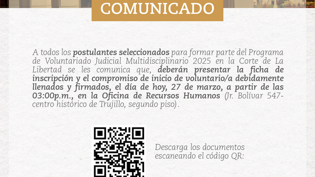 COMUNICADO VOLUNTARIADO