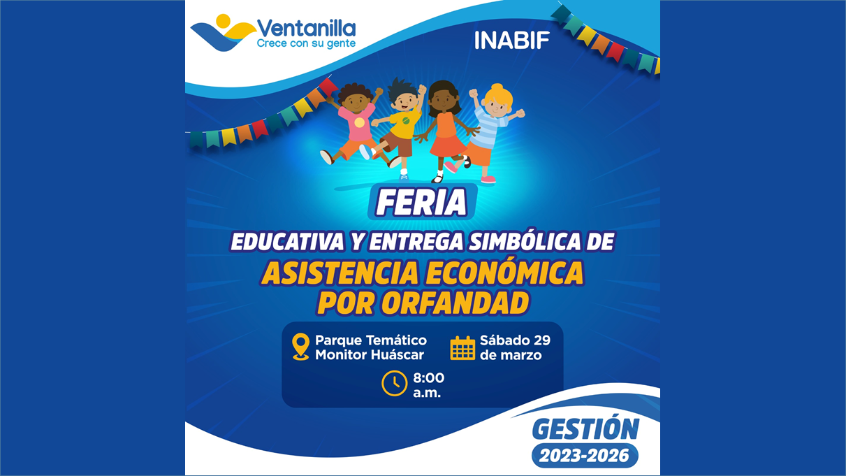 El INABIF y la UAE realizarán una feria educativa 📚 y entrega de asistencia económica 💸 por orfandad este sábado 🗓️ 29 de marzo en el Monitor Huáscar 🚢.