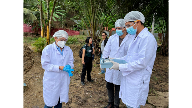 Trabajos de muestreo de agua por el Día Mundial del Agua.