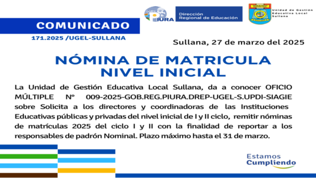 Comunicado N°171-2025