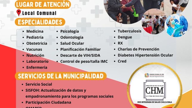 RIS Chilca Mala invita a vecinos a participar de la "Campaña de Salud Gratuita" en Santa Rosa de Mala