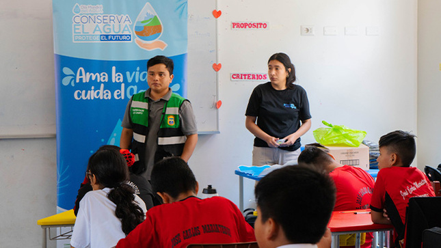 Sembrando conciencia del cuidado del agua en los jóvenes huarmeyanos 