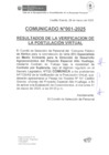 Vista preliminar de documento COMUNICADO N°001-2025_RESULTADOS DE LA VERIFICACION DE LA POSTULACION VIRTUAL_ESPECIALISTA EN MEDIO AMBIENTE_DDA