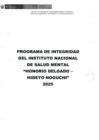 Vista preliminar de documento PROGRAMA DE INTEGRIDAD DEL INSM-HD-HN-2025