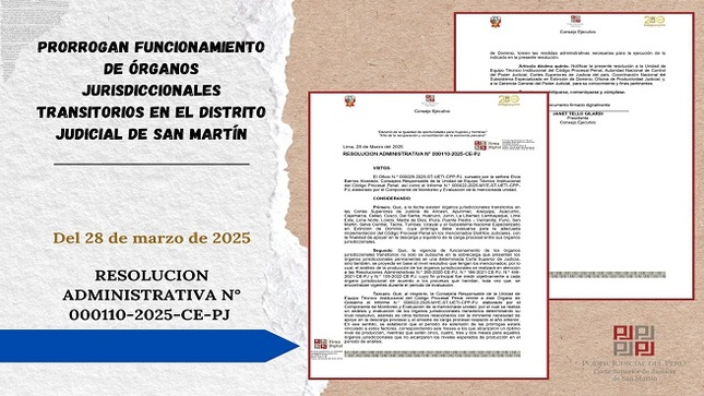 La determinación del Poder Judicial responde a un análisis de la carga y descarga procesal en los órganos jurisdiccionales transitorios, considerando el requerimiento presentado por la autoridad judicial de San Martín. 
