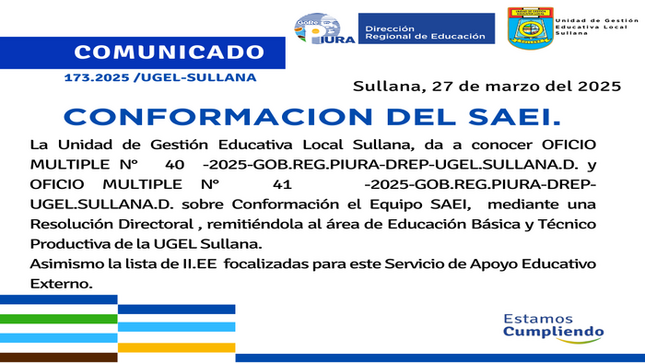Comunicado N°173-2025