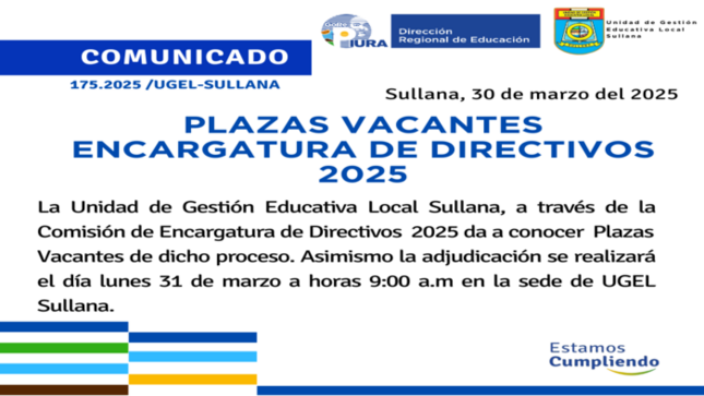 Comunicado N°175-2025