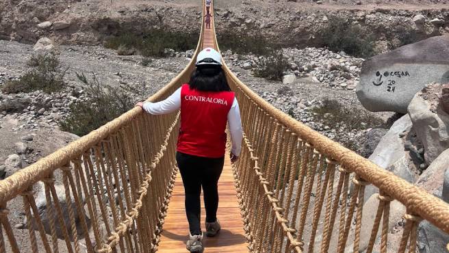 Tacna. - La Contraloría General evidenció deficiencias en el mejoramiento del puente colgante n.°1, ubicado en el complejo arqueológico de Miculla, lo cual podría afectar la calidad y vida útil de la infraestructura turística ubicada en el distrito de Pachía.