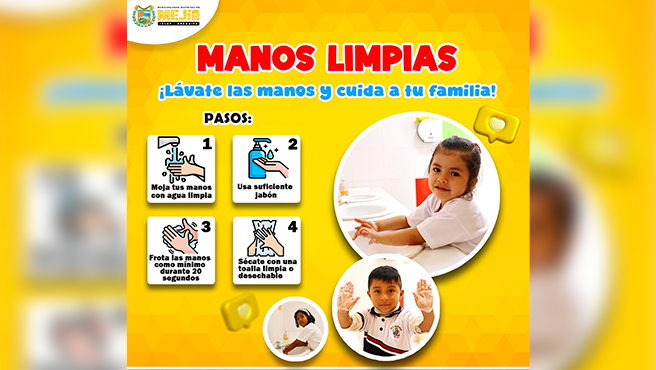 Municipalidad de Mejía fomenta el lavado de manos para prevenir enfermedades