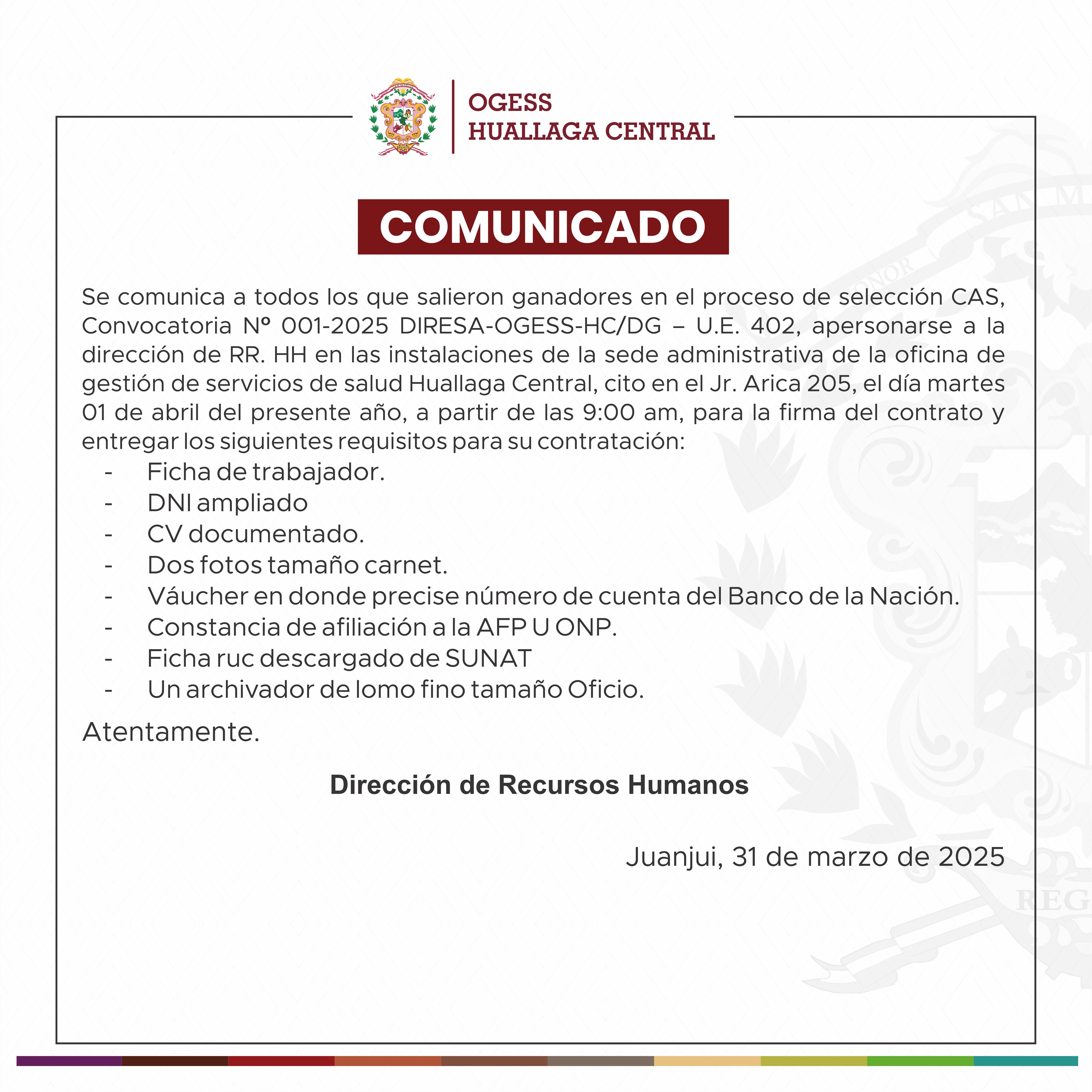 COMUNICADO OFICIAL 