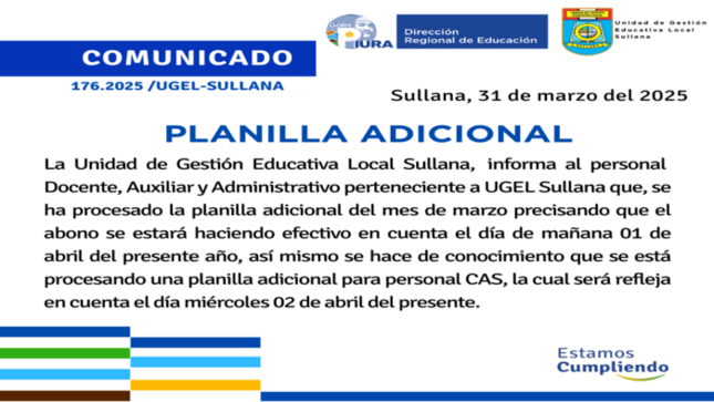 Comunicado N°176-2025