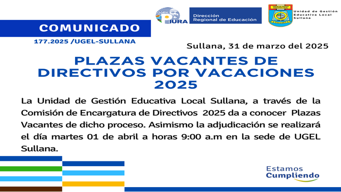 Comunicado N°177-2025
