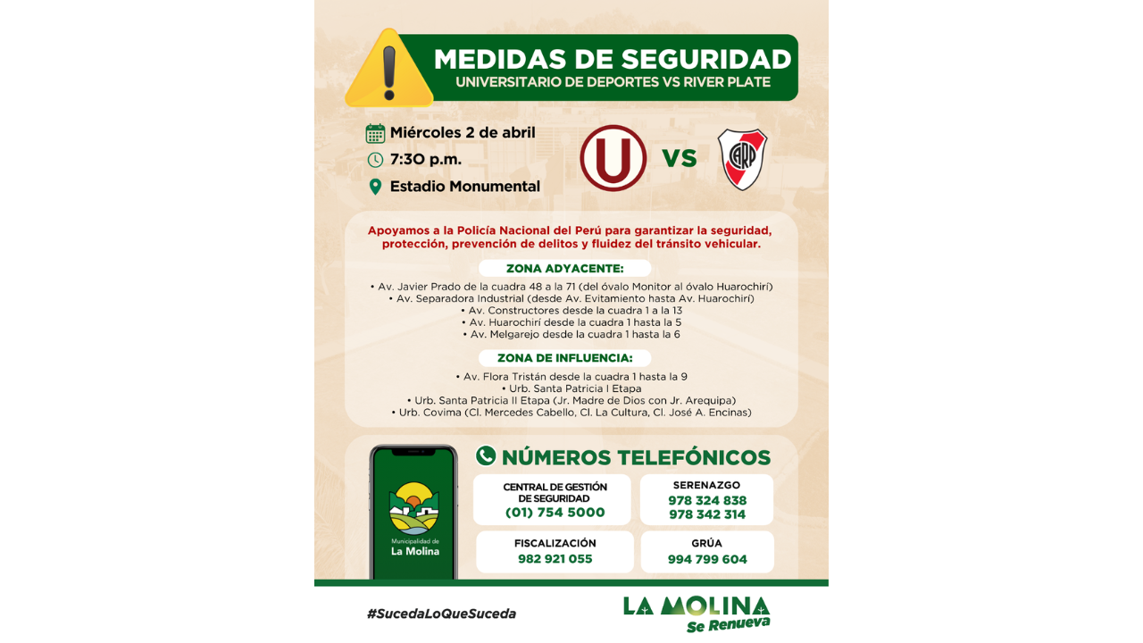 Garantía plena para el Universitario-River Plate