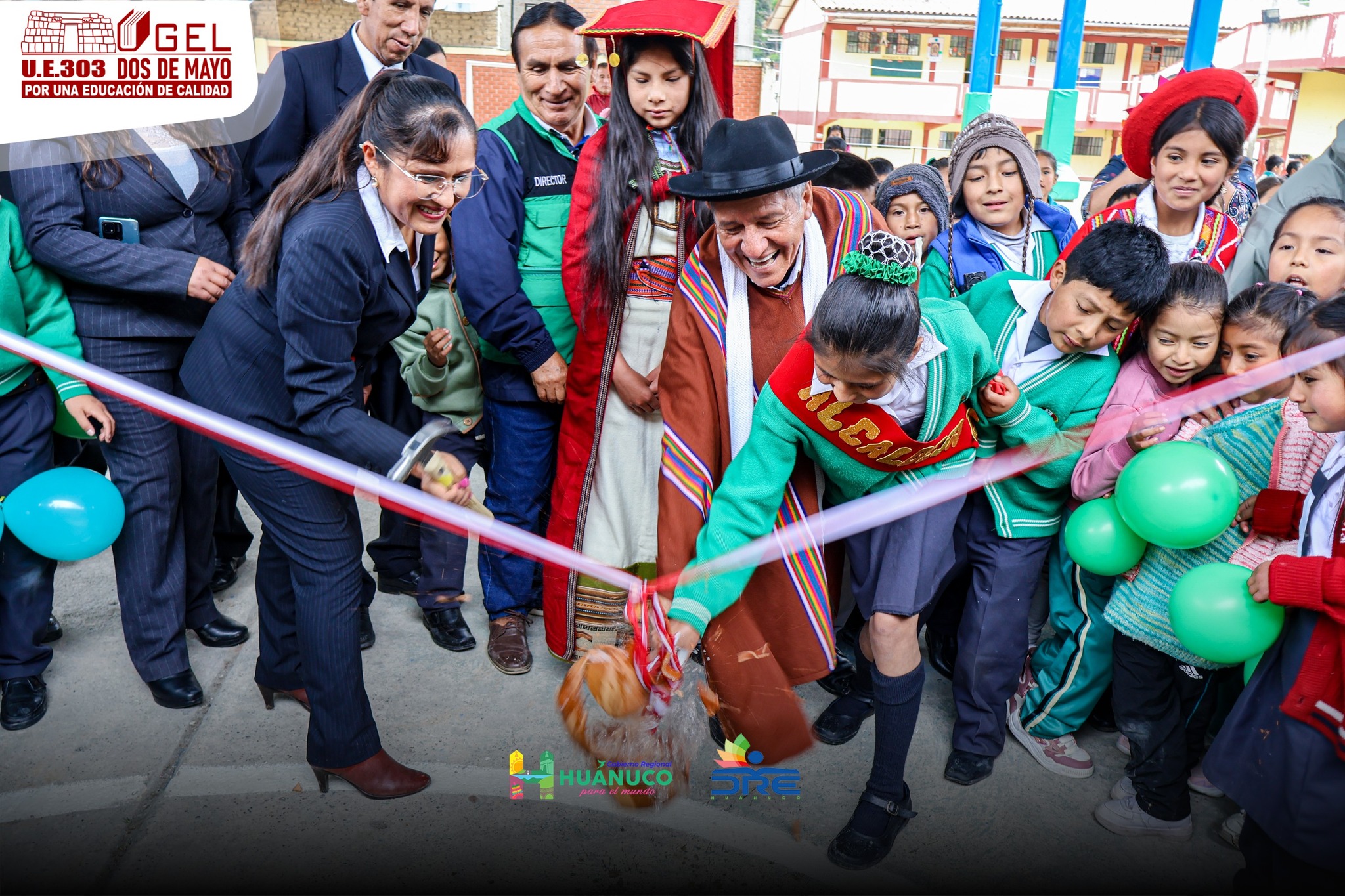 Con gran alegría y entusiasmo, el Gobierno Regional de Huánuco inauguró los techos duros desmontables en la Institución Educativa Señor de la Unidad y Yarowilca de la Provincia de Dos de Mayo