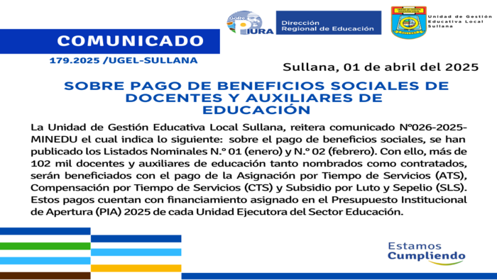 Comunicado N°179-2025