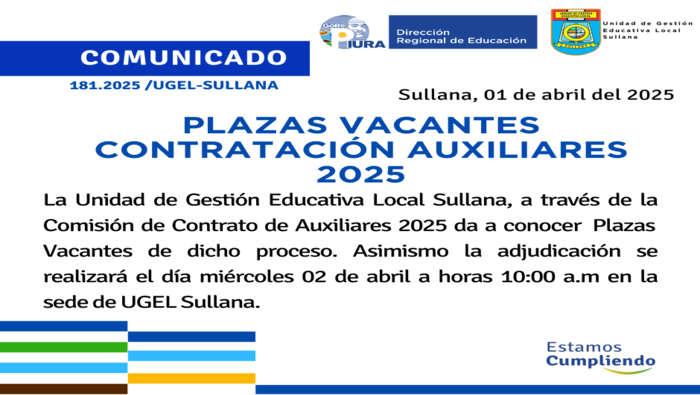 Comunicado N°181-2025
