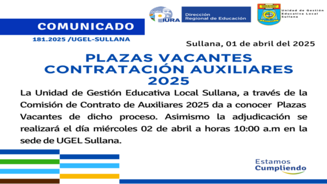 Comunicado N°181-2025
