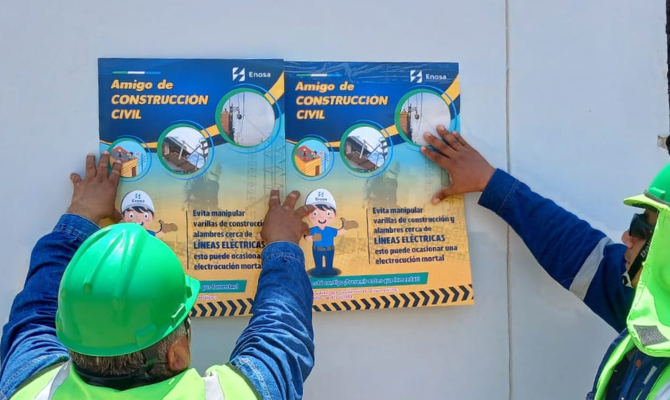 "Amigo de construcción civil": Enosa impulsa campaña de prevención eléctrica